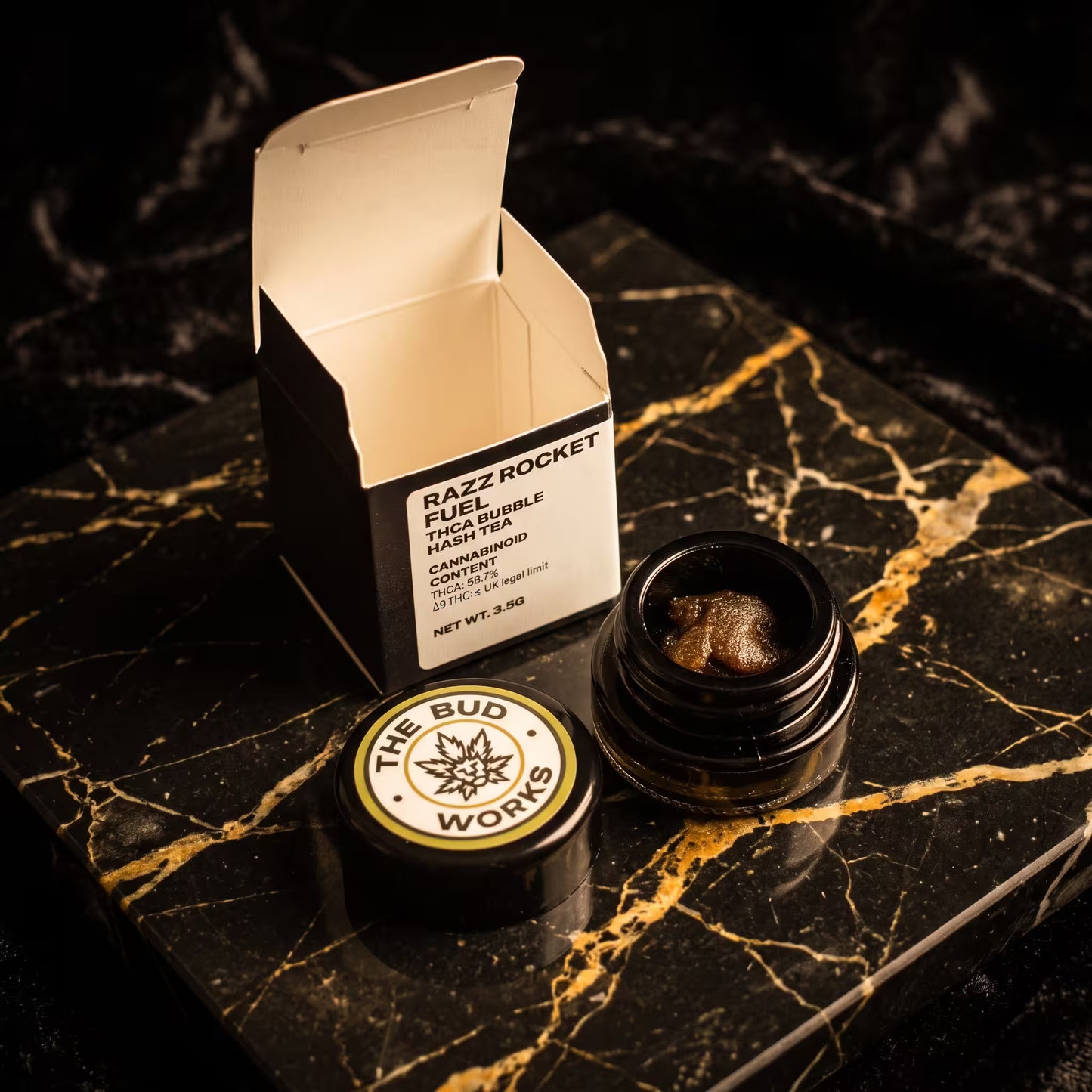 RAZZ ROCKET FUEL THCA BUBBLE HASH TEA