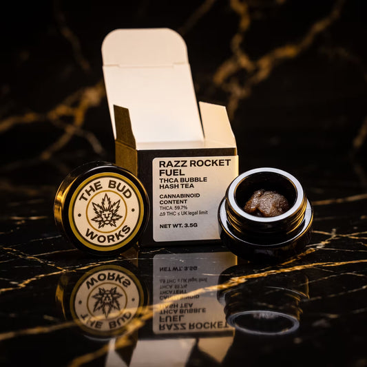 RAZZ ROCKET FUEL THCA BUBBLE HASH TEA